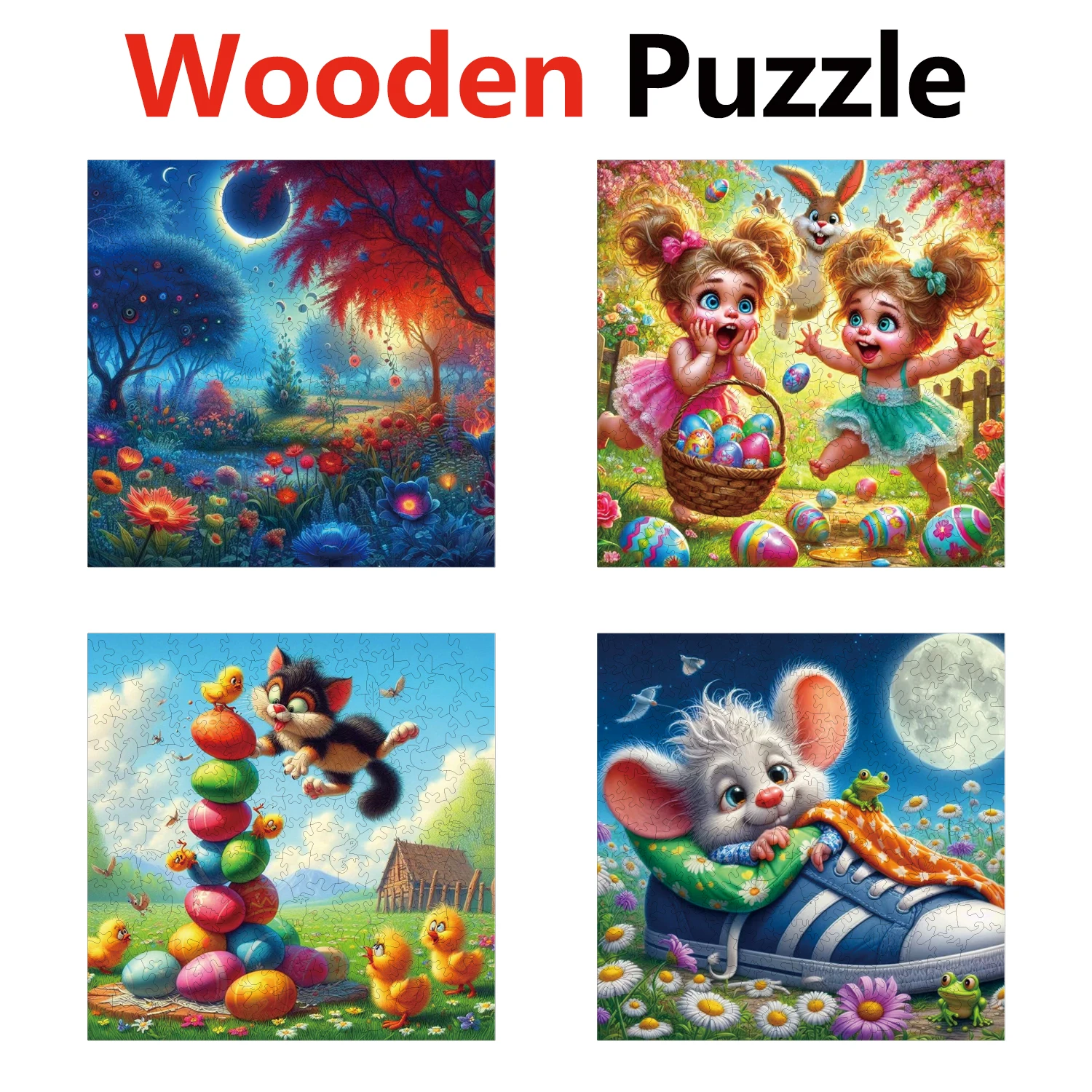 

Little girl mouse Animal Puzzles High Quality Jigsaw Puzzle Wooden Puzzle Best Christmas Gift
