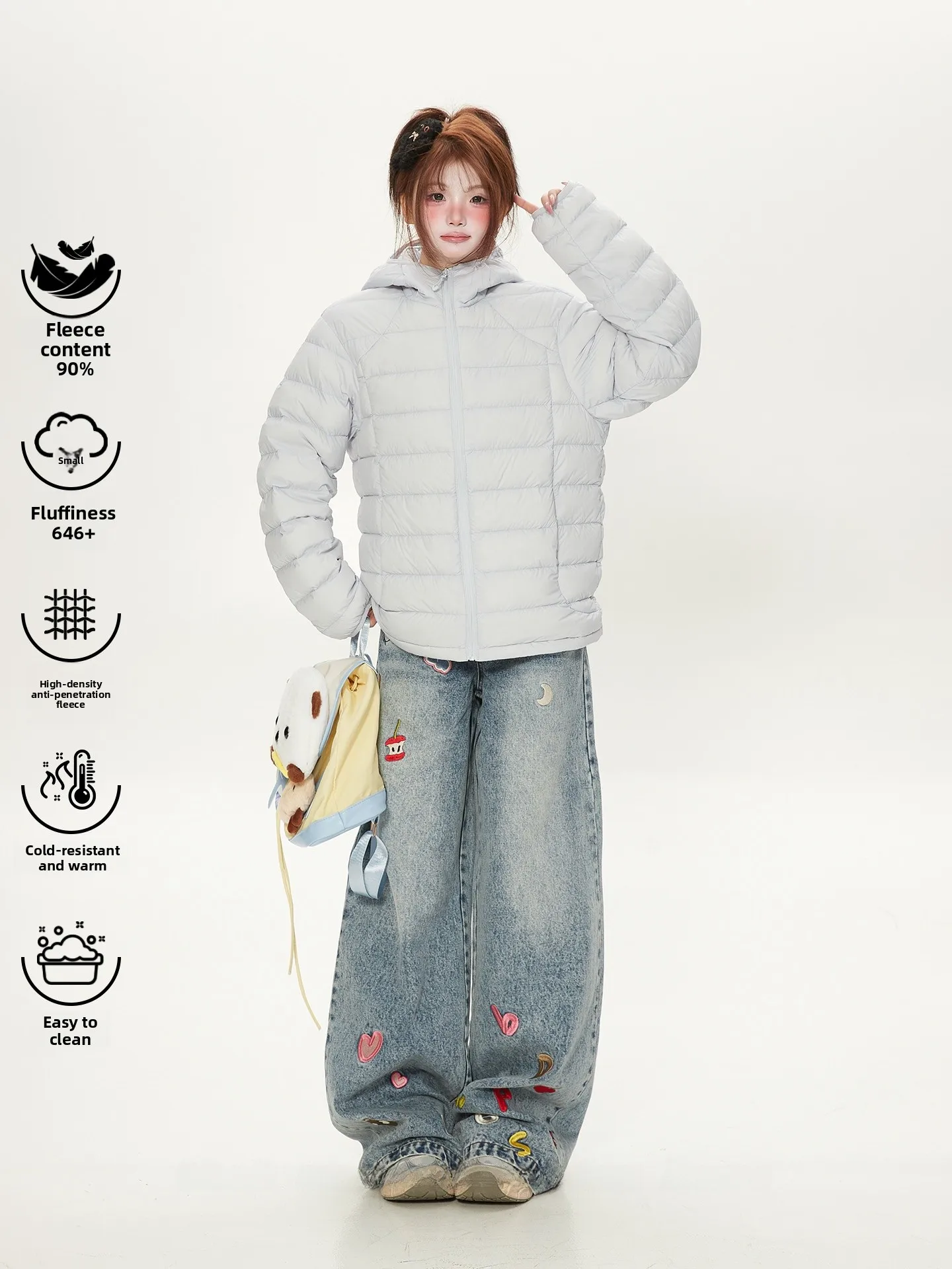 

Легкий зимний пуховик Jaet, женское синее пуховое пальто с капюшоном, тонкая теплая 90% белая хлопковая одежда Du Feather