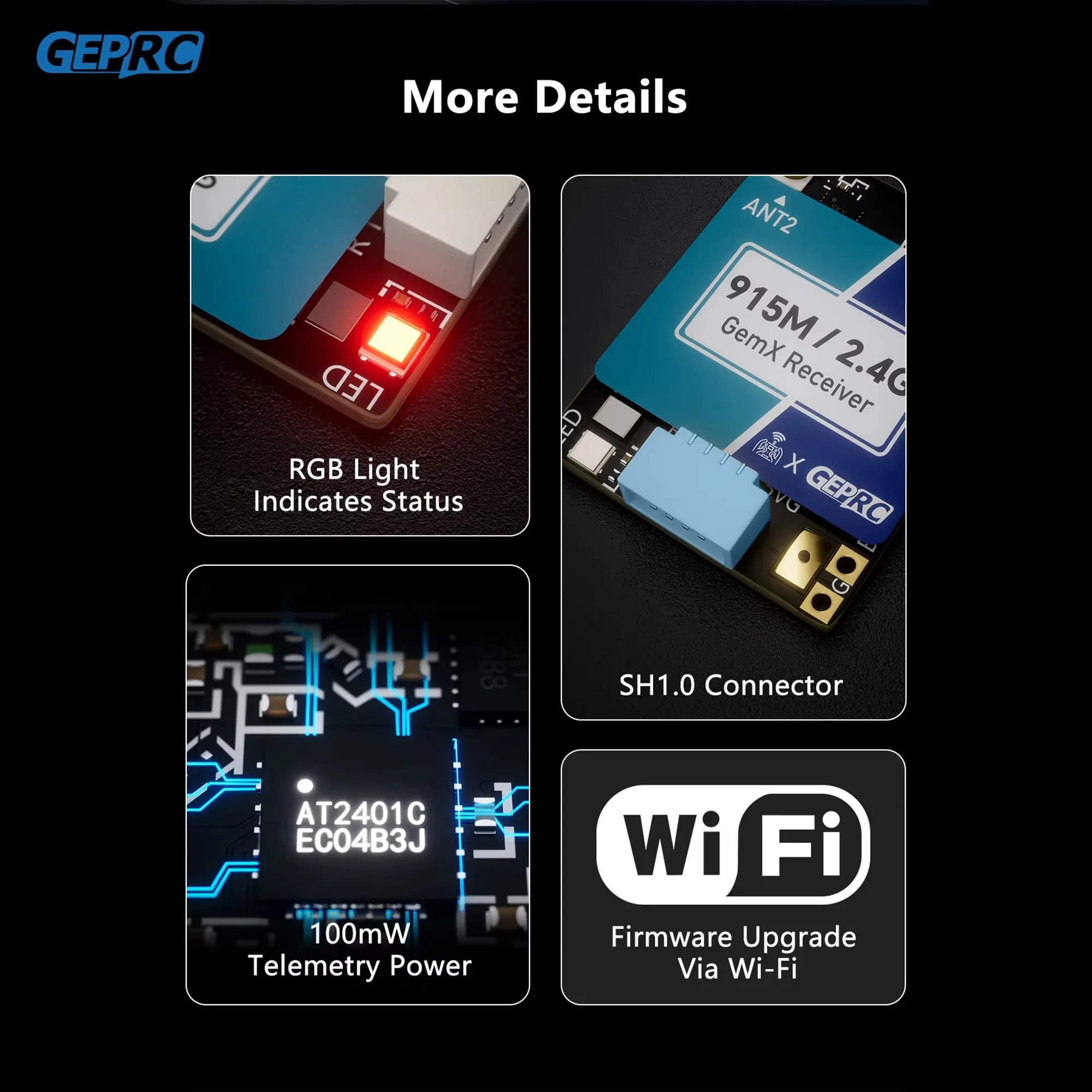 GEPRC ELRS 915M/2.4G Gemini Xrossband Receiver TX Module Dual-RF Chip 1000Hz DIY FPV Quadcopter Longrange Freestyle Drone Parts