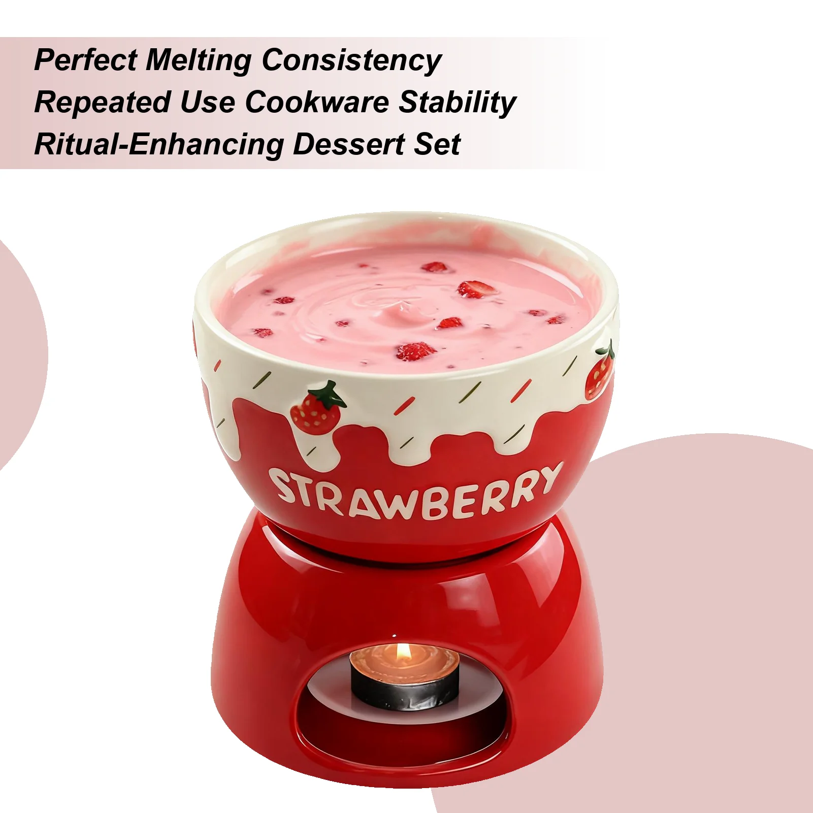 

Chocolate Fondue Mug Melting Ceramic Pot Butter Melt Fondue Mugs Set For Dinner Appetizer Sauce Cheese Candy Bread Caramel