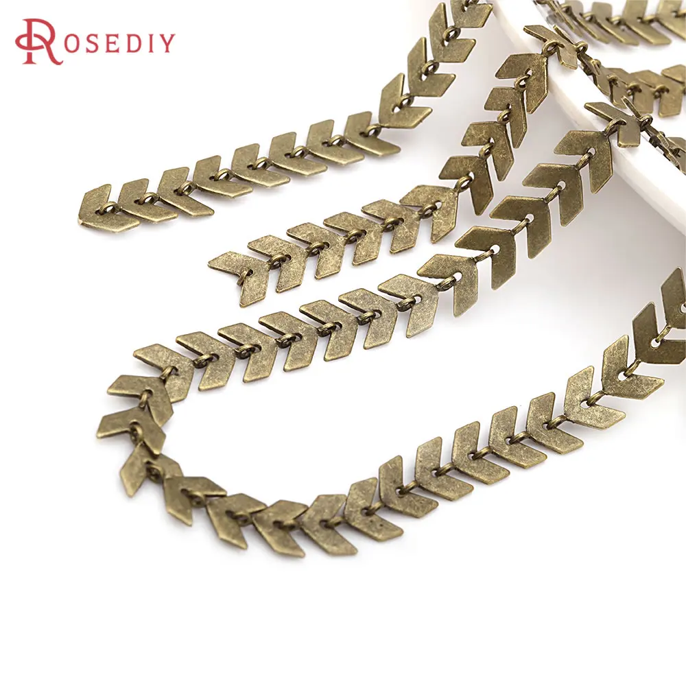 1 Meter Antique Bronze Chain Width 6MM Brass Tree Leaf Necklace Earrings Chain High Quality Diy Jewelry Findings Accessories