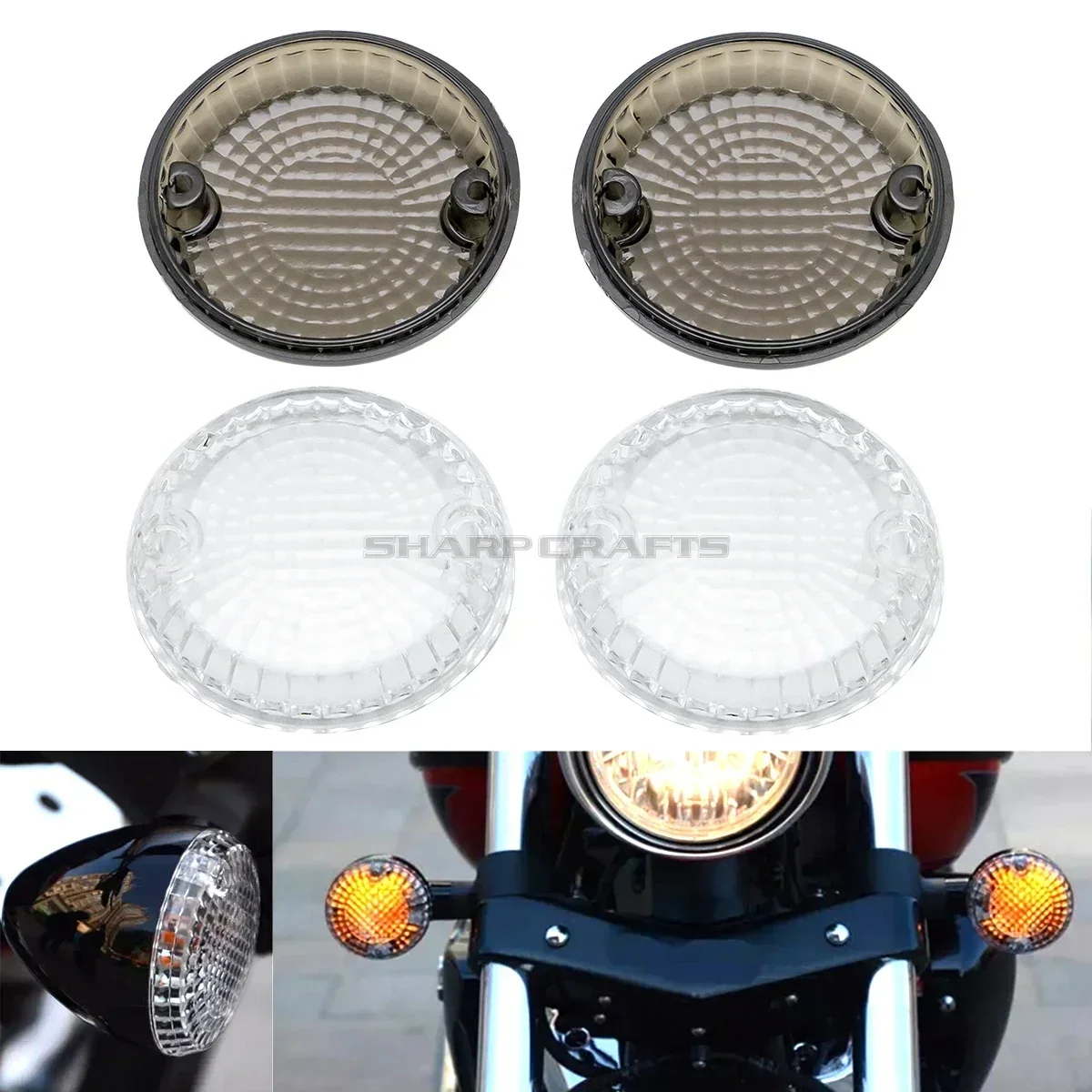 Motorrad Blinker Indikatoren Linsen Abdeckung Vorne/Hinten Für Kawasaki Vulcan VN1500/1600/900/800/750/500 VN1500 VN800 VN500