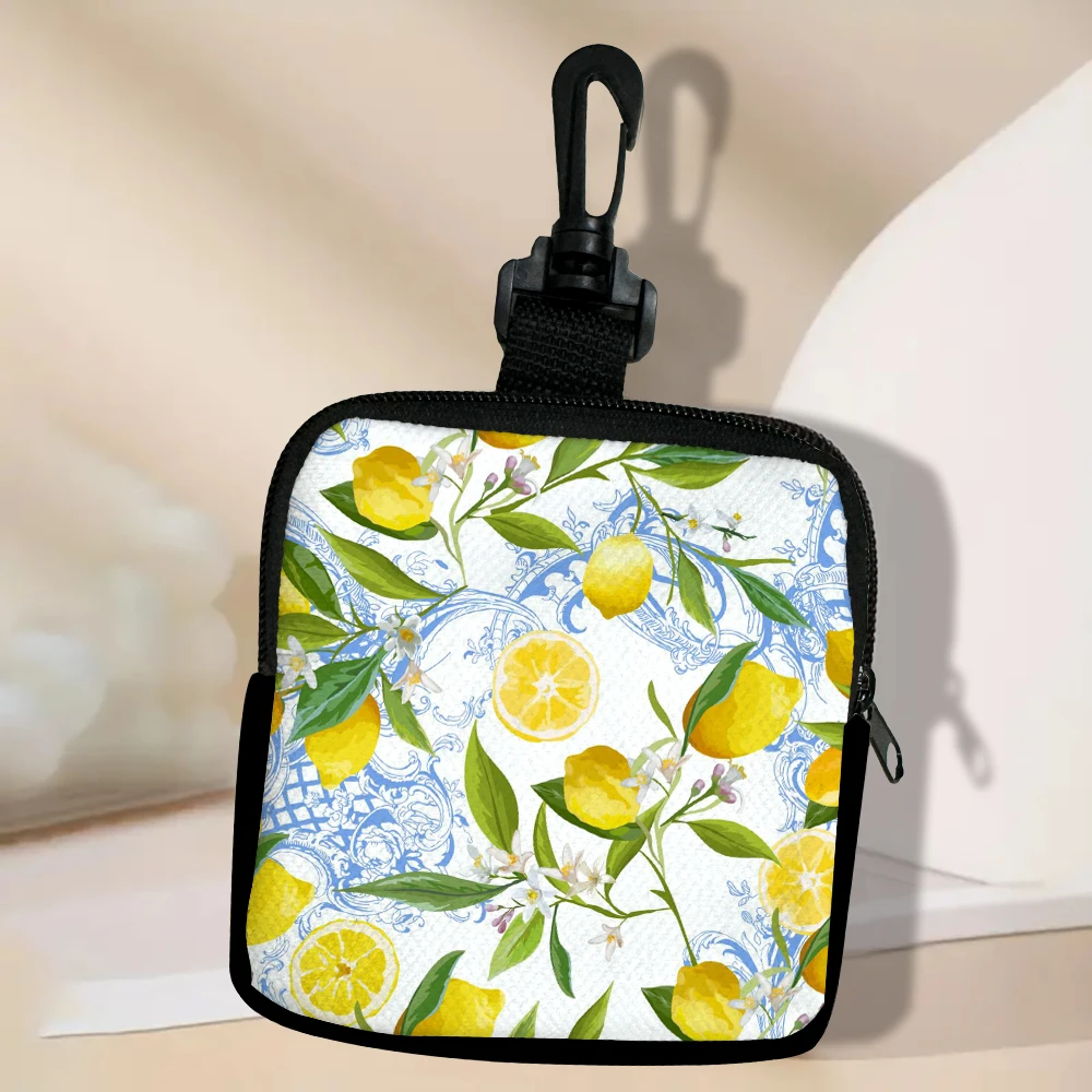 

Lemon Coin Purse Card Wallet Portable Girls Multifunctional Storage Bag Keyring Hanging Bag Decoration 3.27