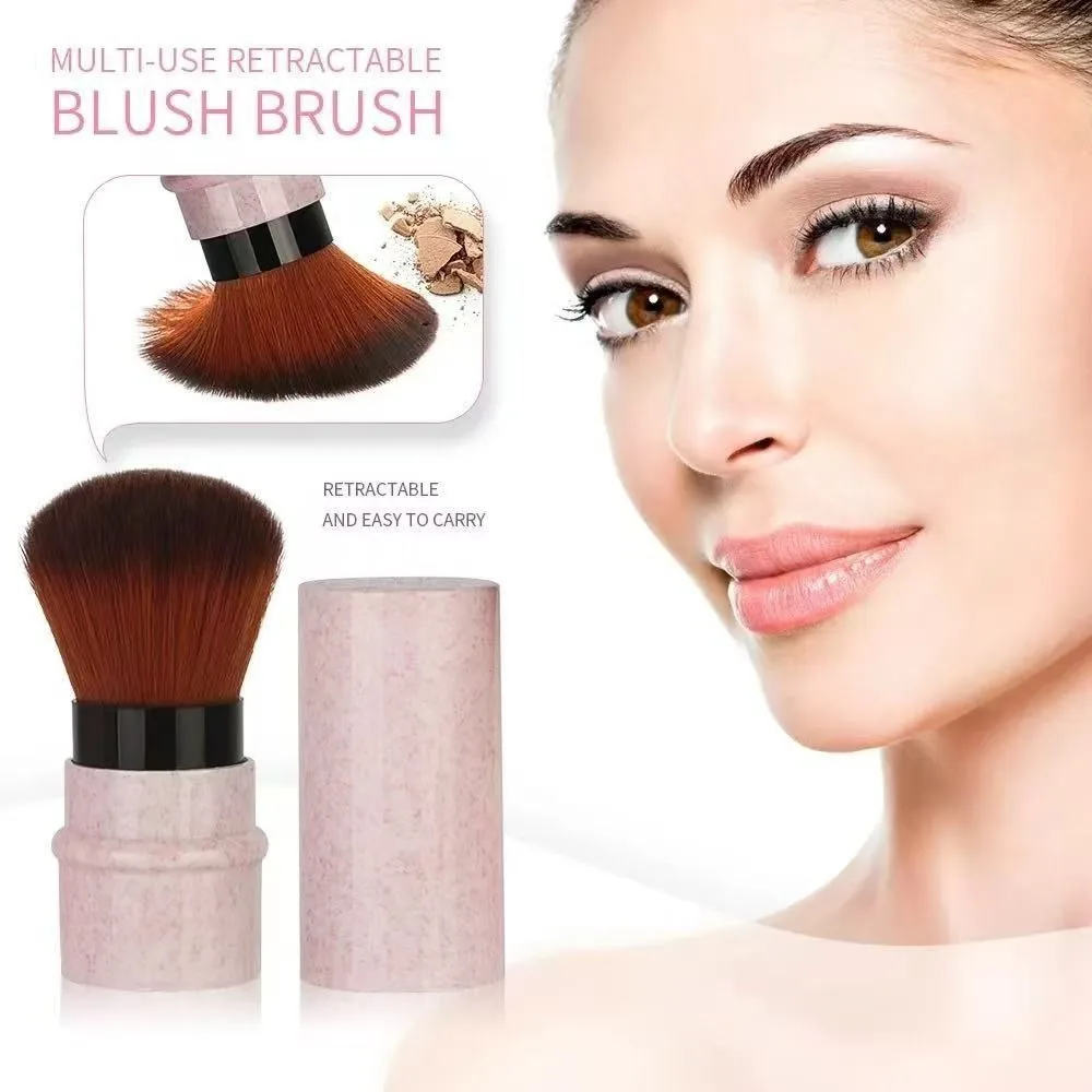 High Quality Retractable Makeup Brush Portable Multi-Functional Powder Blush Brush with Cover Single Blush Brush Outdoor Travel