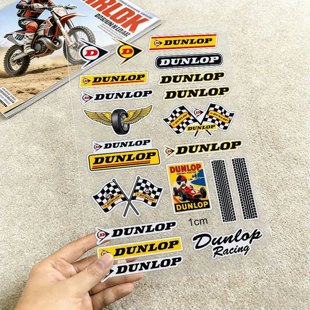 

For Dunlop Motorcycle Reflective Stickers Waterproof Decals For Helmet Scooter Fuel Tank Toolbox Racing