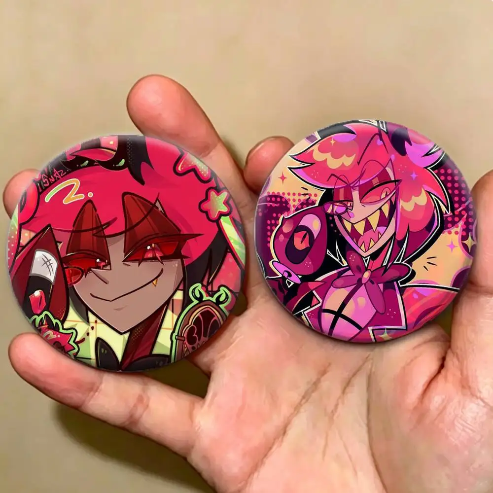 Hazbin Hotel Demon A-Alastor Badges Creative Tinplate Button PinsBrooch Badge Clothes Backpack