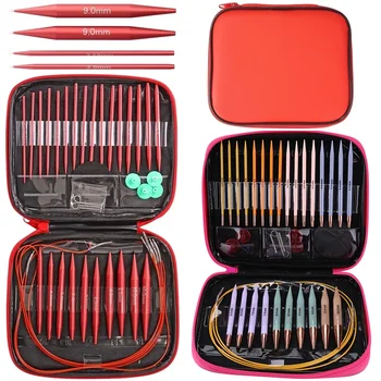 뜨게 도구 스웨터 바늘, 3.0-10mm 알루미늄 원형 뜨게 바늘 세트, DIY 직조 원사 뜨게 공예 도구, 13 쌍  Best5