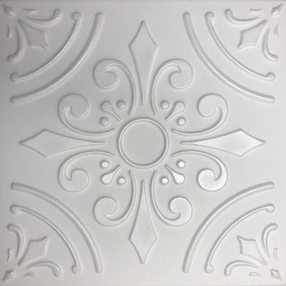 Carrelage de plafond en mousse - Harmony Design - Carreaux de plafond en polystyrène blanc 3D - 20x20x0,40 (88)