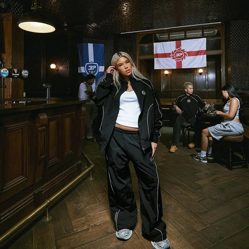 

Осенне-зимний спортивный комплект на молнии, простой уличный комплект ветровки, мужская повседневная одежда, длинное волокно из полиэстера