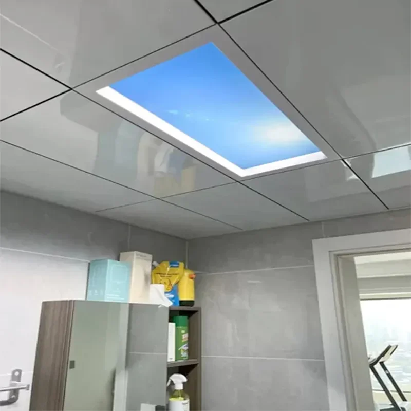 LED Ultra-thin Clear Sky Ceiling Light Imitating The Sun Blue Sky Effect Restaurant Kitchen Sky Lamp Home Lighting Room Decor