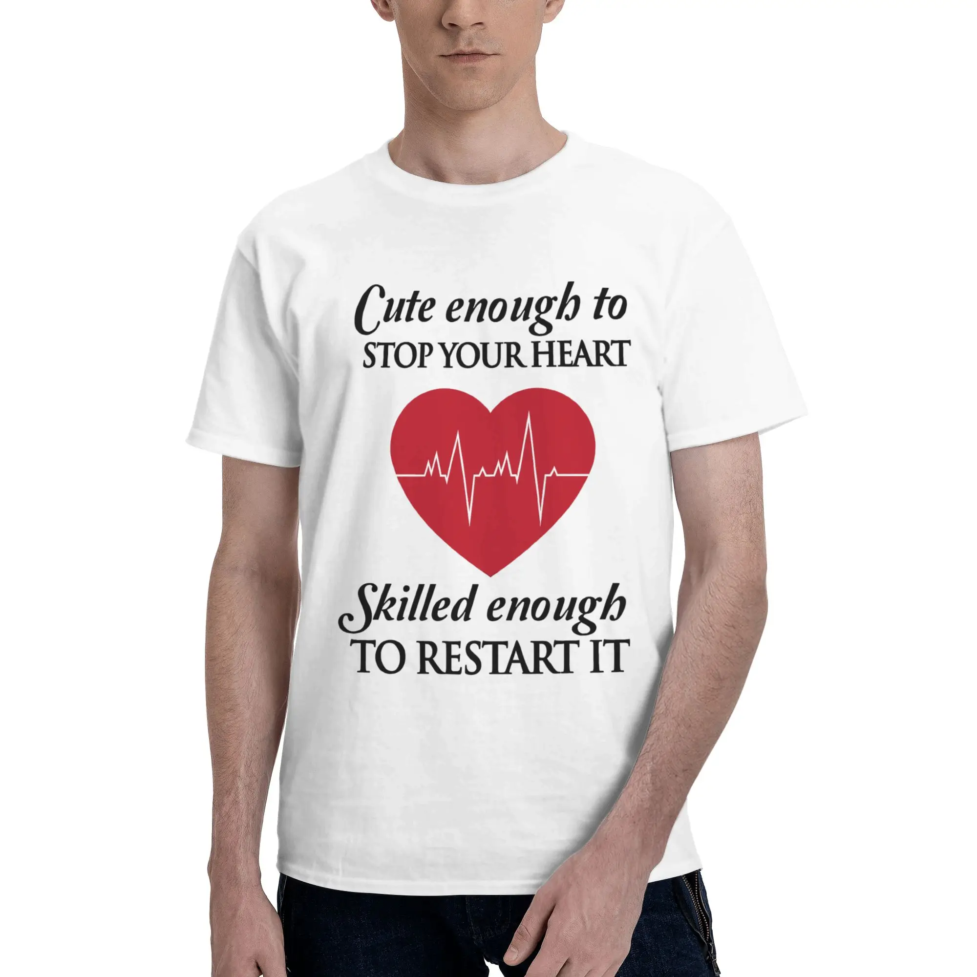 Nurses Cute Enough To Stop Your Lengthening Reversible T-shirt Minimalist Artistic Men's T-shirts