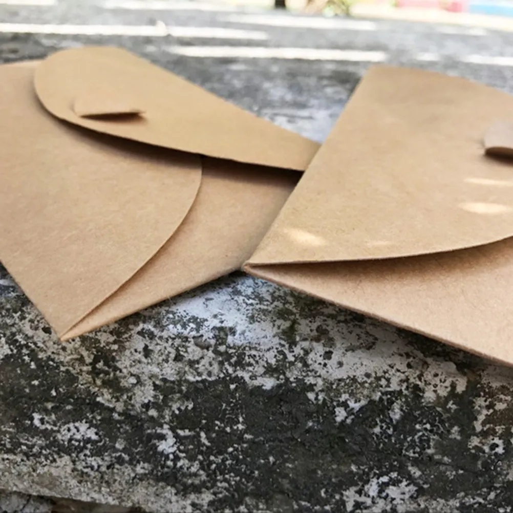 

1Set Kraft Paper Envelopes Vintage Style Blank Light Brown DIY Invitation Card Storage for Coins Stamps Gift Cards Business