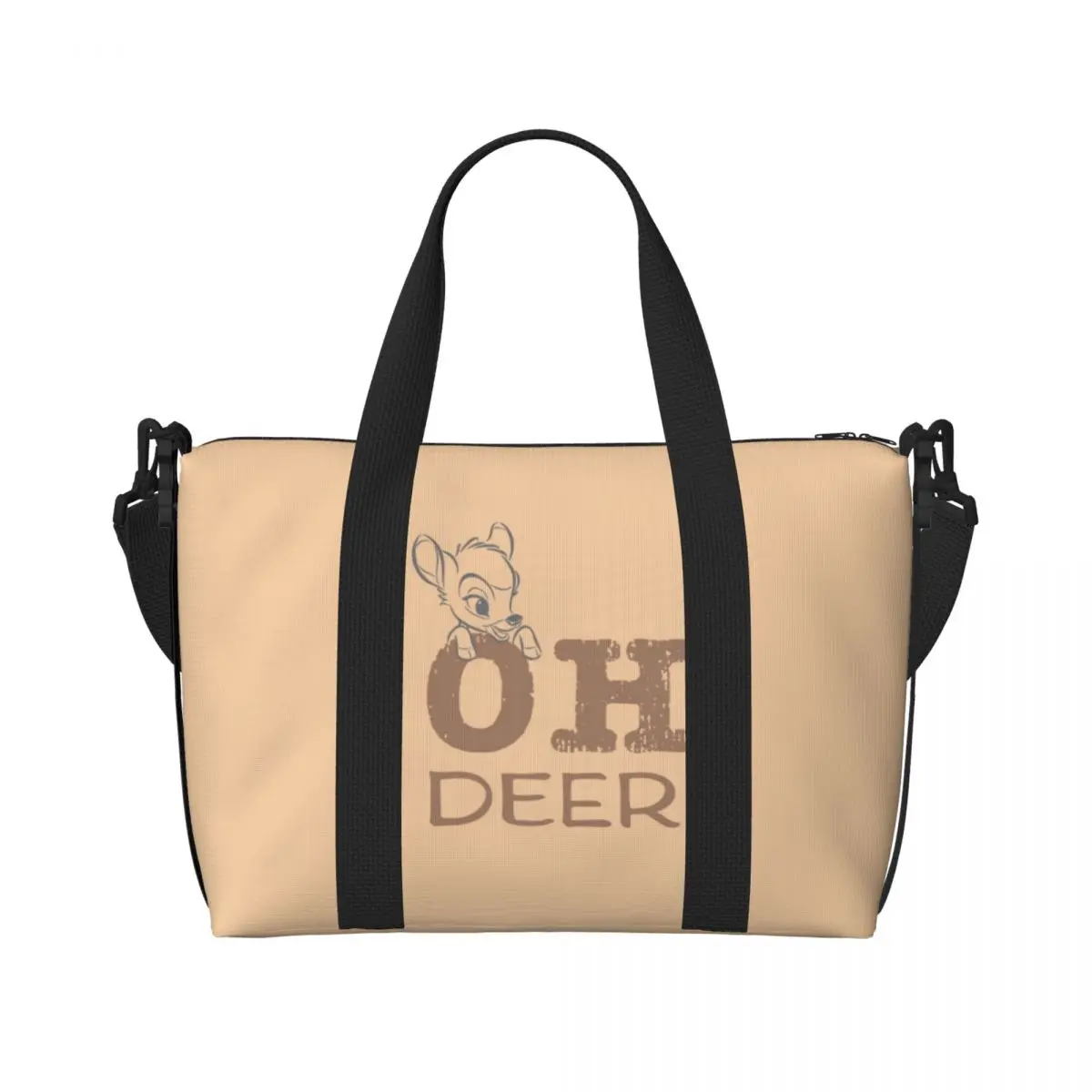 

Сумка-тоут с мультяшным принтом Бэмби, женская, большая вместимость, для спортзала, пляжа, путешествий