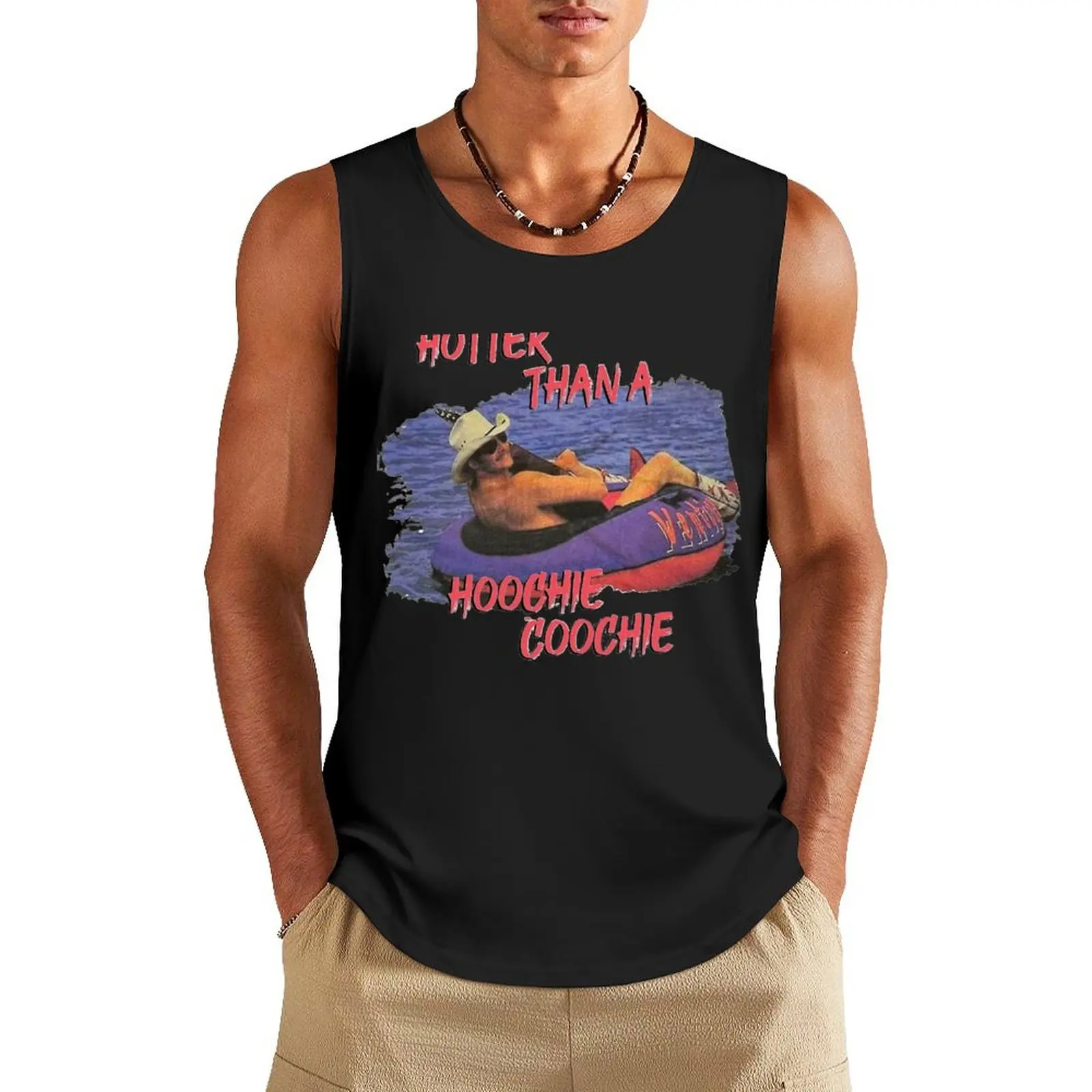 Hotter Than A Hoochie Coochie Tank Top bodybuilding men gym Men's t-shirts Gym t-shirt man