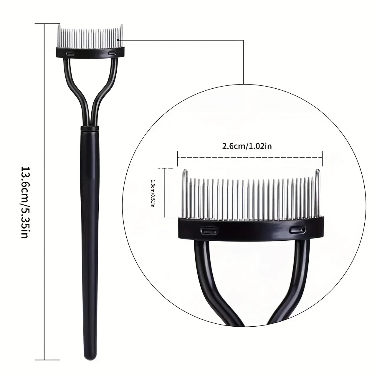 1-Pack Curved Eyelash Separator - With Mascara Brush, Comb Cover And Makeup Brush, A Must-Have Tool For Perfect Eye Makeup