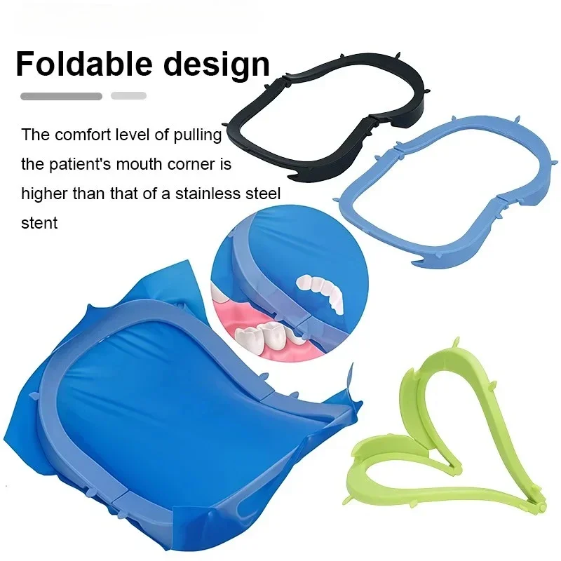 1Pcs Dental Foldable Frame Plastic Rubber Dam Sheets Bracket For Dental Operation 134℃ Oral Barrier Tools Dentistry Instrument