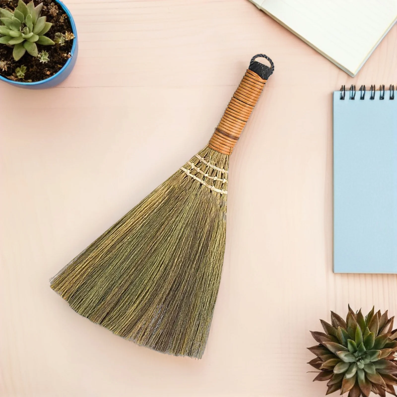 2 قطعة مكنسة خشبية صغيرة متينة للتنظيف المدمج مكنسة سطح المكتب المنزلية أداة عملية خفيفة الوزن أداة مكنسة المكنسة #1