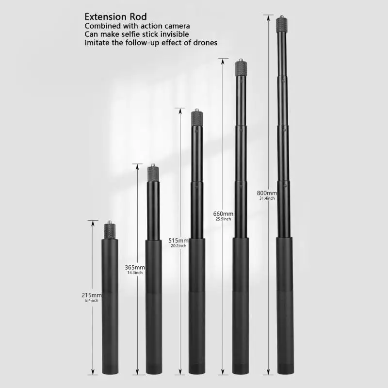 652F Camera Extension Rod Spring Loaded Damping Structure Aviation AluminumFor Action Camera Stability