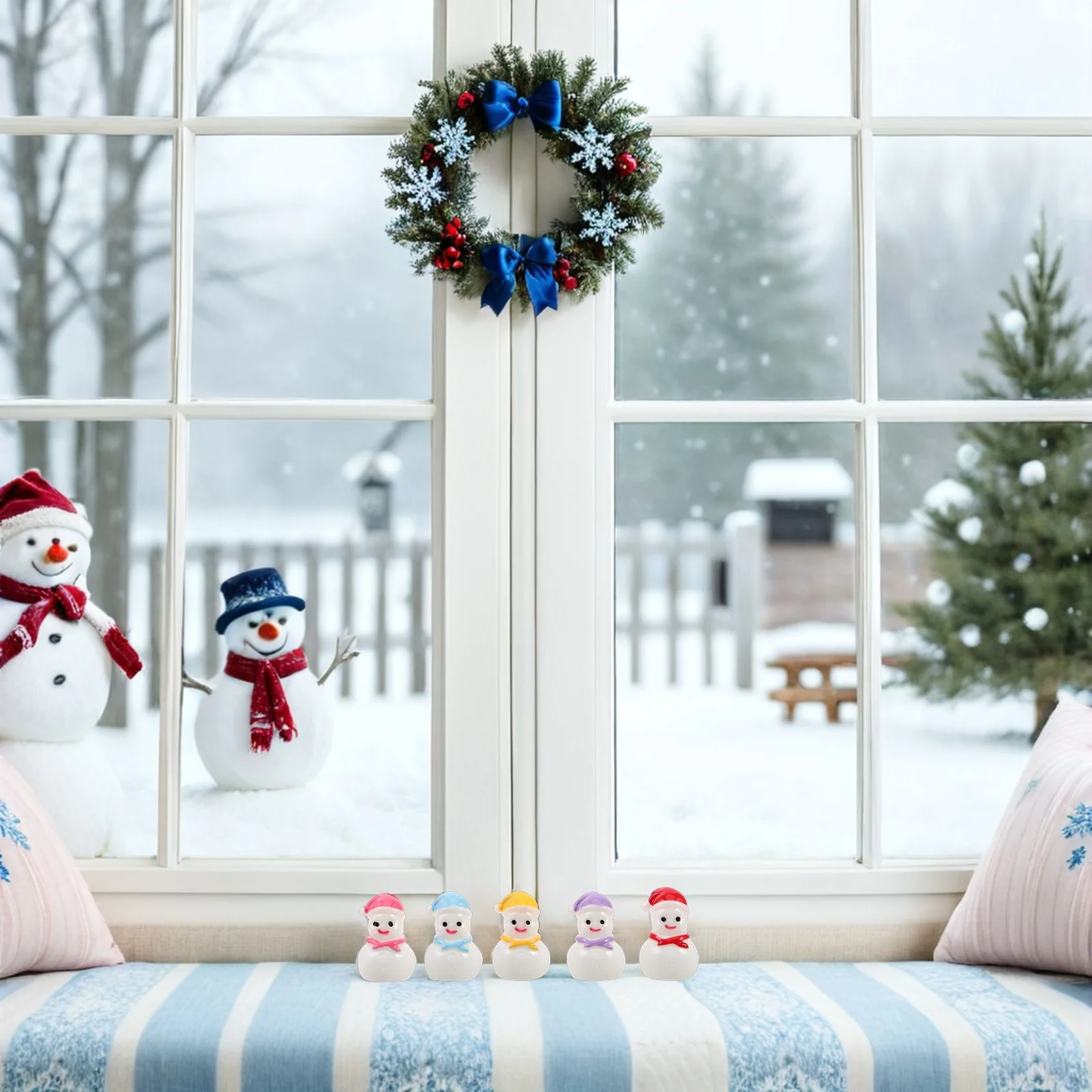 

30Pcs Tiny Snowman Ornaments Resin Christmas Decor for Tiered Tray Centerpiece Bowl Filler Stocking Stuffer Holiday Party Favors