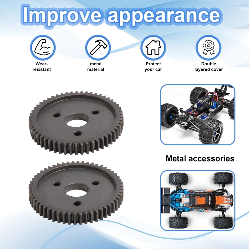 32P 5Mm 15T Pinion And M0.8 11Mm 54T Big Gear Hardened Steel Motor Gear For Slash E-REVO Summit 1/10 RC Car