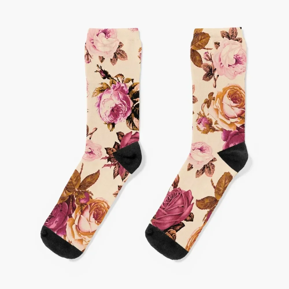 

Vintage Roses Socks Stockings football hockey Boy Socks Women's