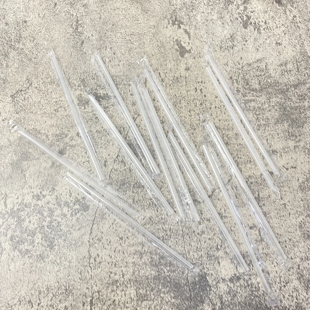 100Pcs Clear Individually Wrapped Drinking Pp Straws Drinks Straws Party Supplies High Quality PP Material 18 Cm Long 6 Mm Wide