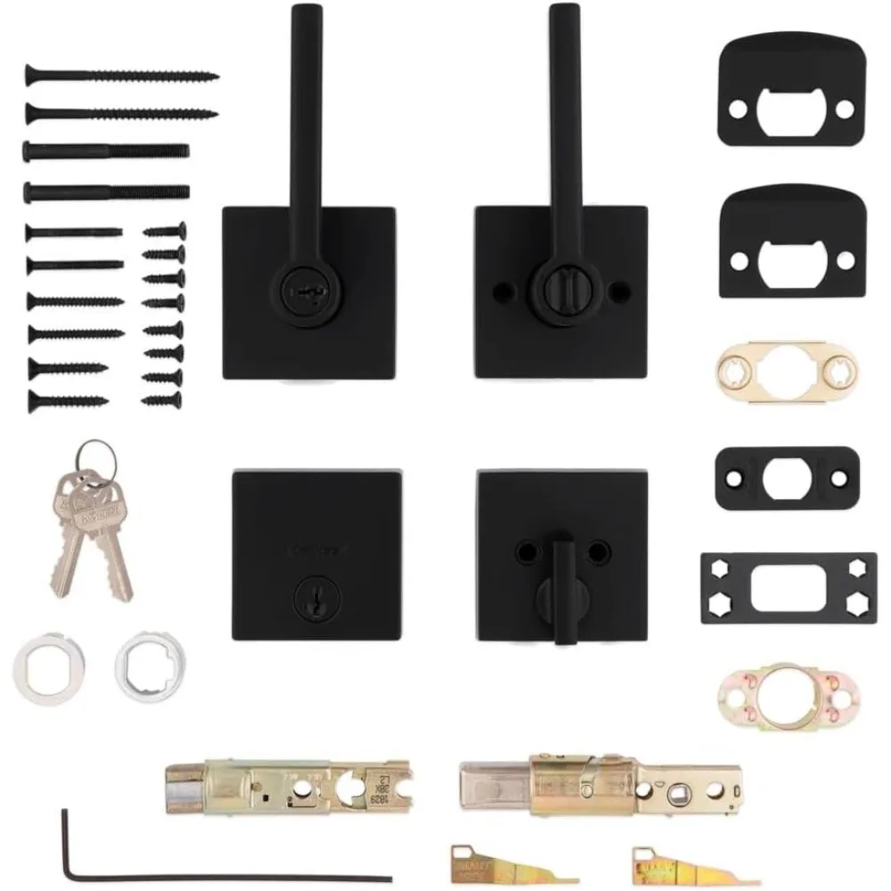 

Комбинированный рычаг с входом с ключом и одноцилиндровым засовком с SmartKey и Microban в матовом черном цвете