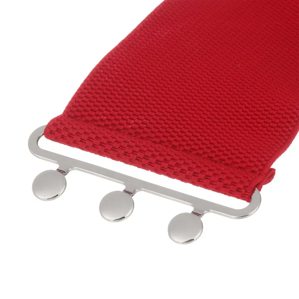 Cinturón elástico ancho para mujer, cinturilla informal con hebilla de Metal