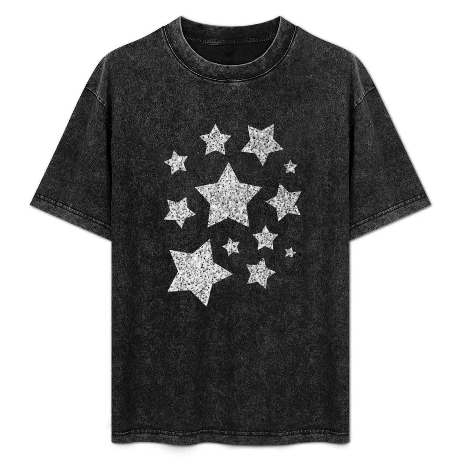 

Silver faux glitter sparkles T-Shirt Casual Everyday Short Sleeve T-Shirt