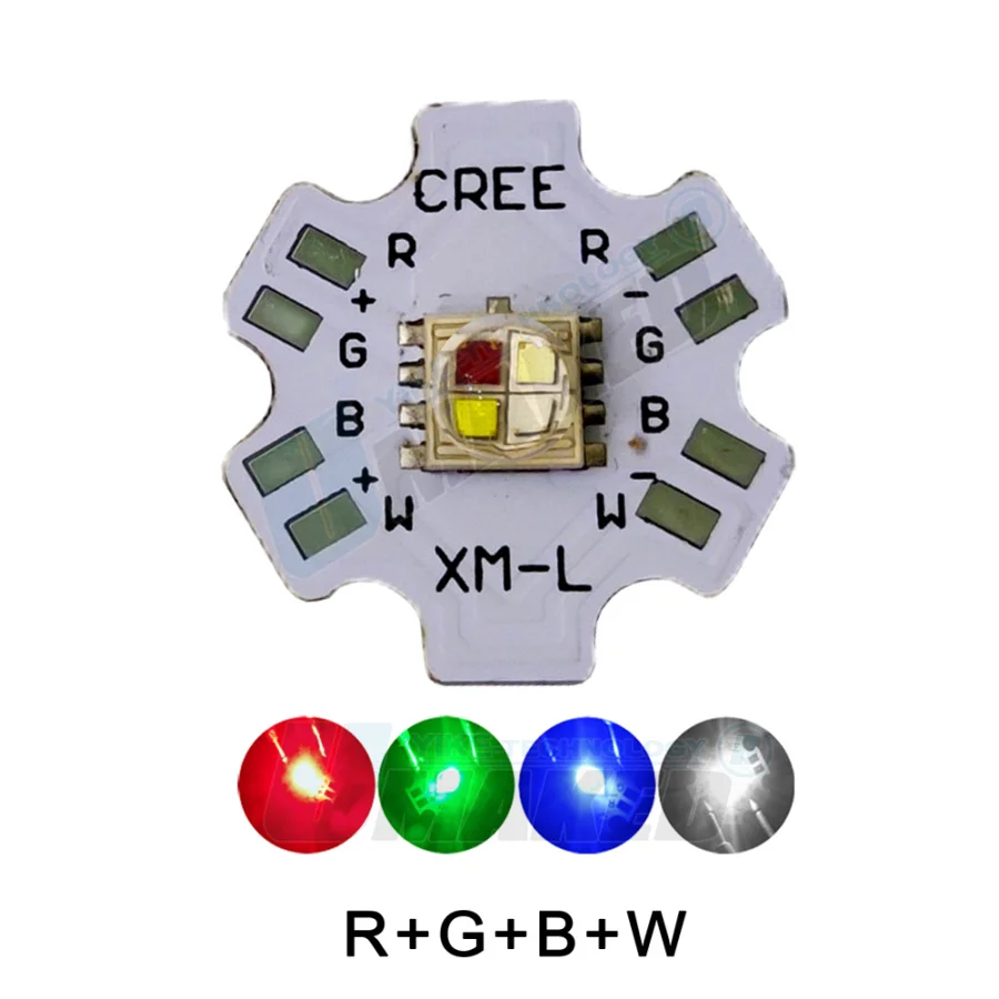 10pcs XML5050 RGBW RGBWW RGB+Cool/Warm White 12w 4 chip LED Emitter Bulb Mounted On 20mm Star PCB For Stage Light