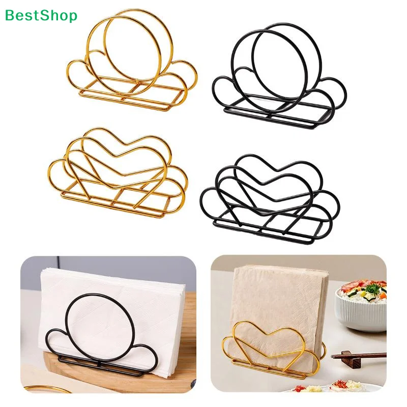 

〔R〕Cloud & Heart Shaped Napkin Holders - Metal Wire Paper Towel Racks for Tabletop