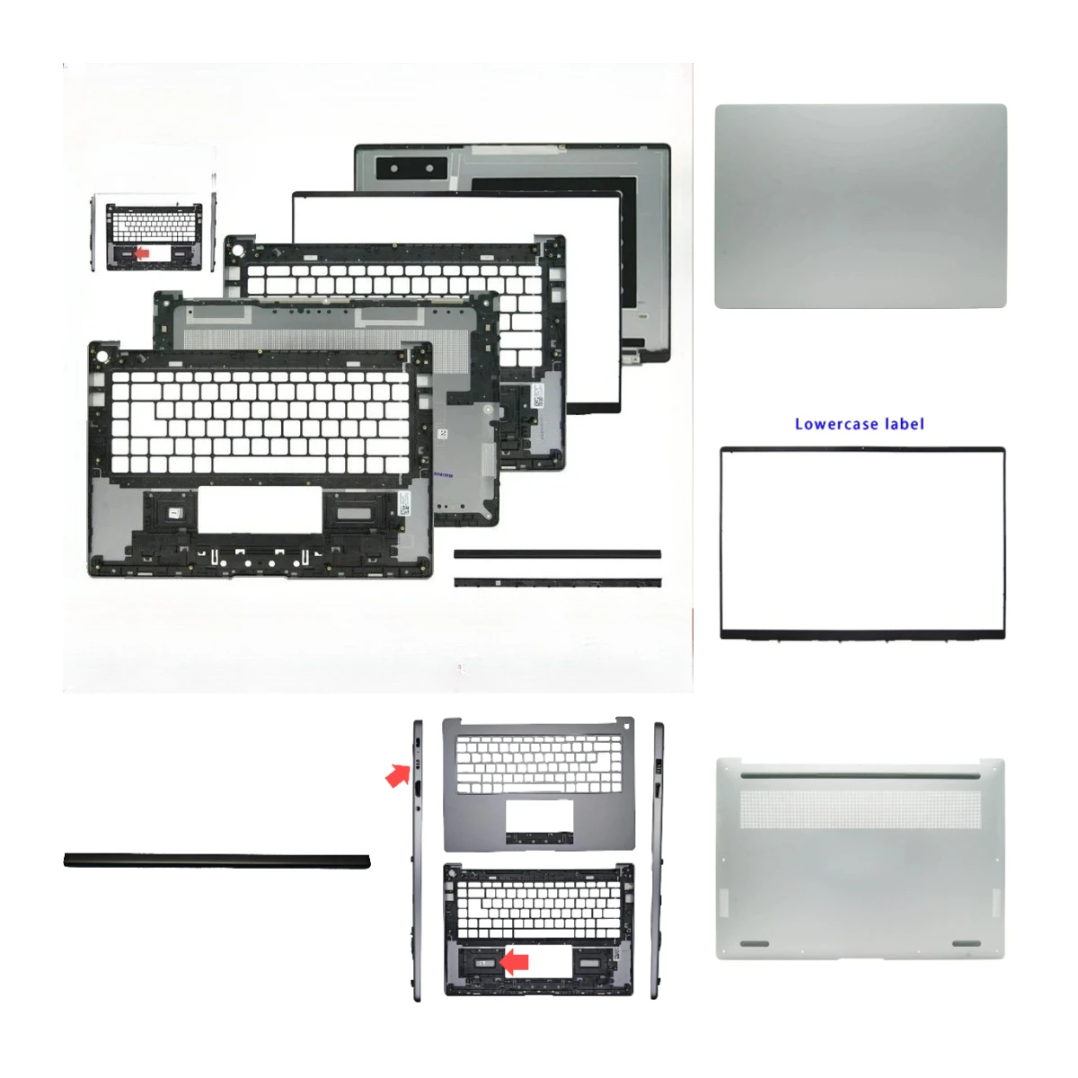 Suitable for Book 16 Z3725 laptop, LCD screen top cover, screen bezel, palm rest, bottom case, hinge pressure strip ABCD