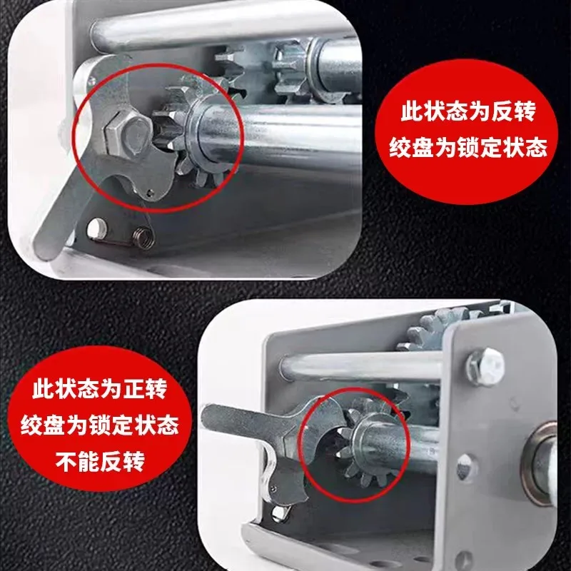 800LBS 304 Stainless Steel Mini Manual Winch Two-Way Lock Hand Windlass For Yacht Trailer Vehicle Towing Lifting Equipment