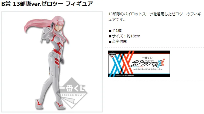 BANDAI Original Ichiban Kuji DARLING ใน FRANXX รูปรางวัล B Zero Two Army Ver.Action Figure เดสก์ท็อปตกแต่ง