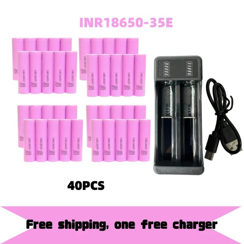 Free Shipping 100% Original for 18650 3500mAh 25A Discharge INR18650 35E 3500mAh Li-ion 3.7v Rechargable Battery 18650 Battery