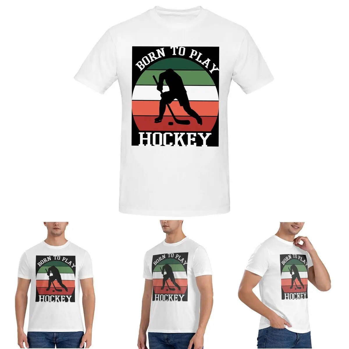 

Хоккейная футболка Born To Play для мужчин, хлопковые футболки большого размера, мужские футболки с коротким круглым вырезом, летняя одежда, топы S-6XL
