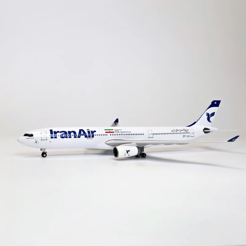 1/135 Flugzeugmodell 47 cm Asia Iran Air Airbus 330 Flugzeugspielzeug Harzdruckguss Flugzeuge Sammlung Display mit Basis Geschenke Fans