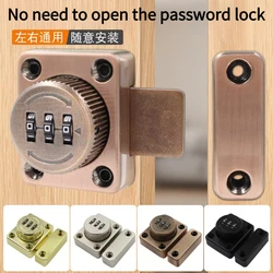 3 Digit Combination Password Door Lock Zinc Alloy Smart Cam Code Cabinet Lock Sliding Door Bolt Lock Home Security Hardware