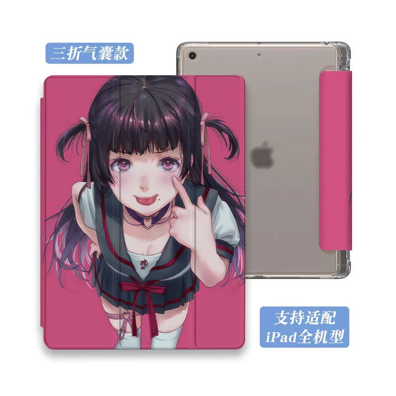 Playful and cute cartoon illustration apple pen slot tablet protective case