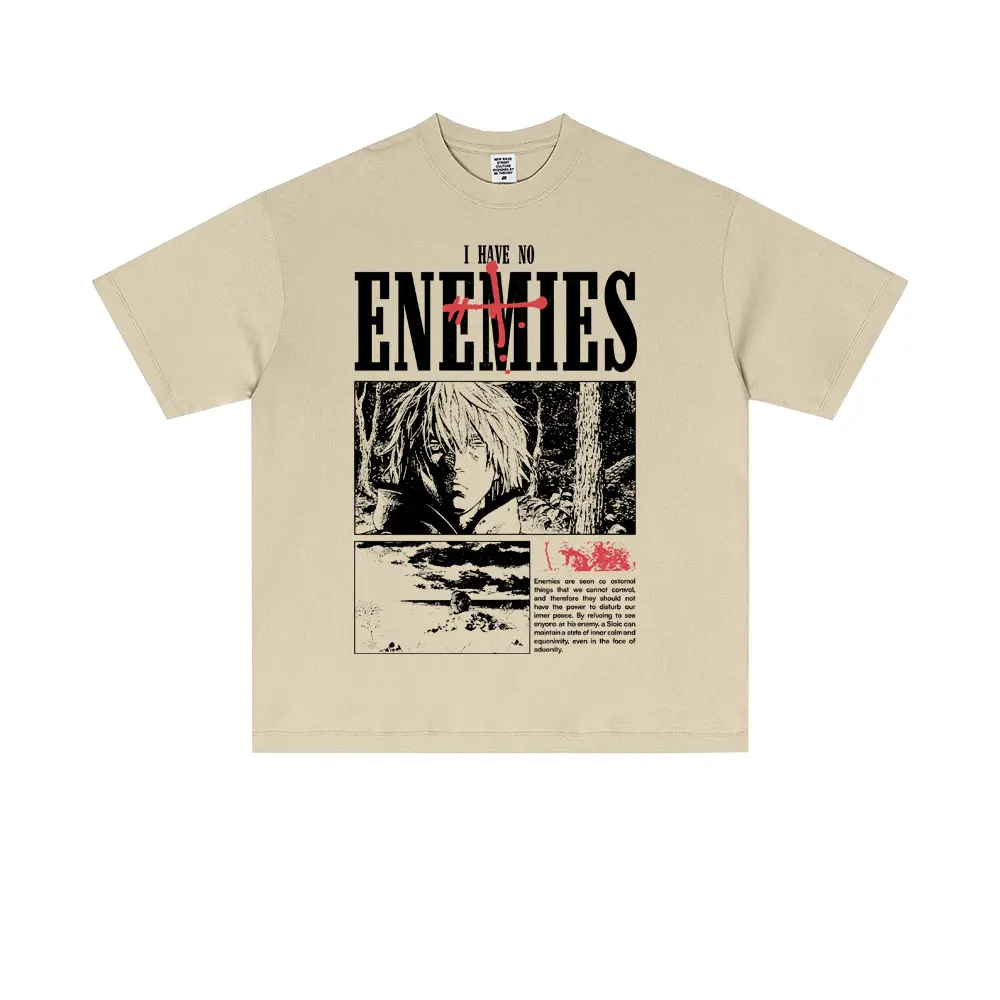 

Anime Vinland Saga I Have No Enemies Graphic T-shirt Men Women Fashion Vintage Manga T Shirts Men's Casual Pure Cotton T-shirts