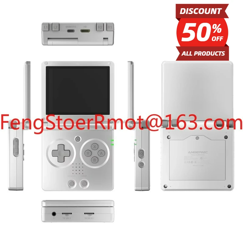 New Anbernic RG35XXSP 3300mAh Battery More 30 Emulators Build in Dual Speaker 64GB Memory Immersive Gaming Experience