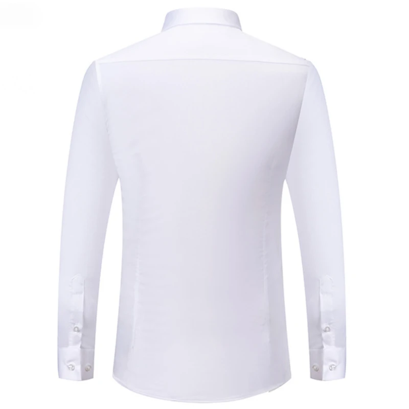 8XL Bamboo Fiber Easy Care Work Classic black blue White Shirts Men Long Sleeve Causal Office Men Shirts Long Sleeve Slim Fit