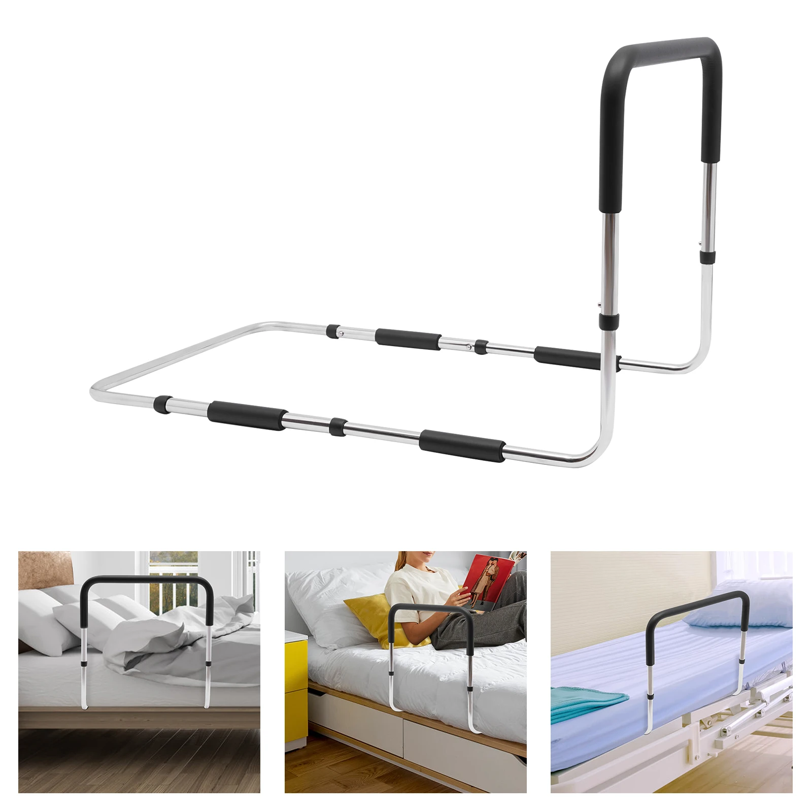 

300lbs Capacity Fall Prevention Grab Bar Height Adjustable Bed Rail for Seniors Pregnant Post-Surgery