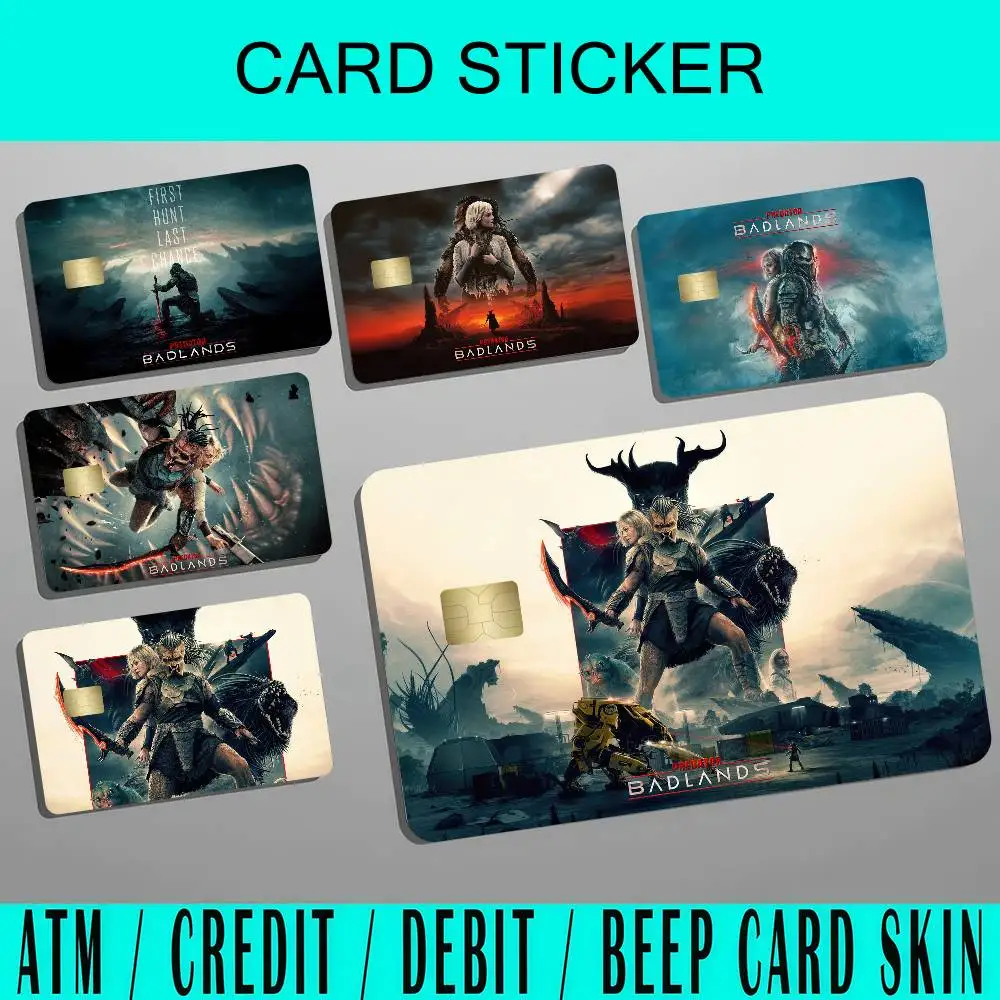 Movie P-Predator Badlands q Credit Card Debit Card Waterproof Sticker Bank Bus Card Protective Film Sticker