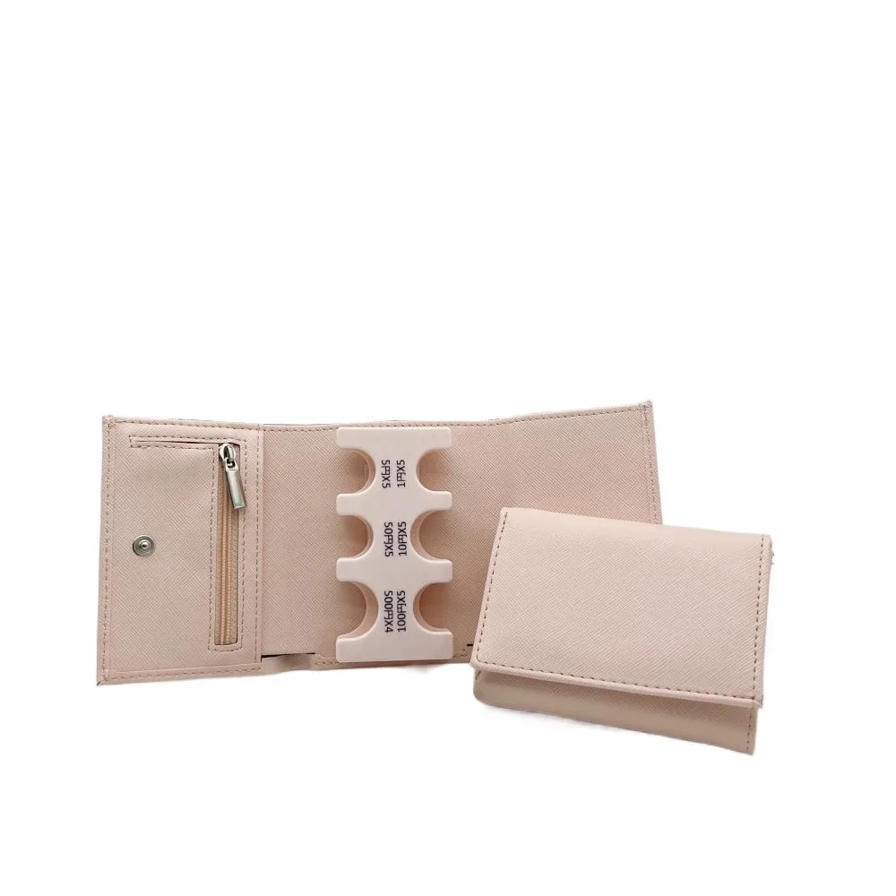 Portable Tri-fold Coin Purse with Buckle Zipper Bag 2-In-1 Coin Clip Organizer Anti Loss Wear-resistant Men's Small Wallet