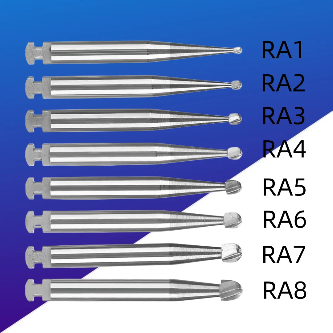 5Pcs/Pack Dental Tungsten Carbide Burs Round RA Series Dia.2.35mm Round Bur for Low Speed Handpiece