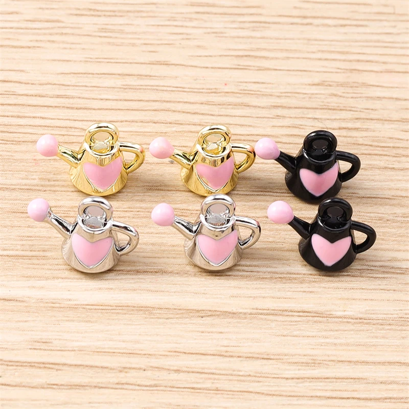 5 Stück 13 x 9 mm niedliche Emaille-Wasserflaschen-Charms-Anhänger für Schmuckherstellung, Tropfen-Ohrringe, Halsketten, Armbänder, DIY-Bastelzubehör – Detail 2