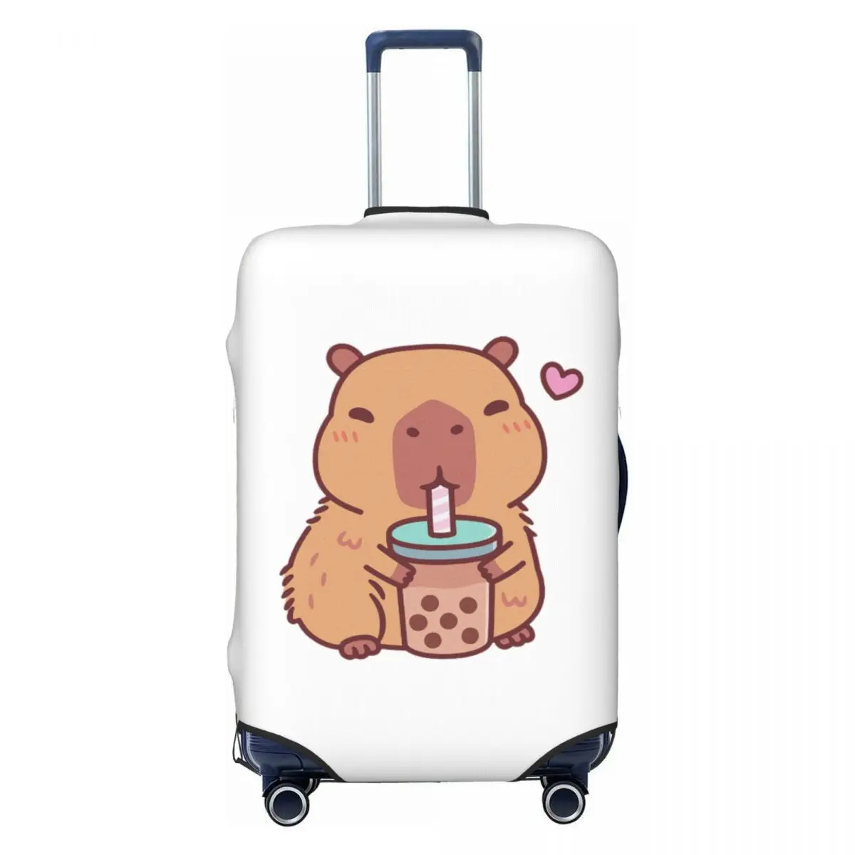 

Custom Cute Capybara Boba Tea Luggage Cover Fashion Suitcase Protector Covers Suit For 18-32 inch