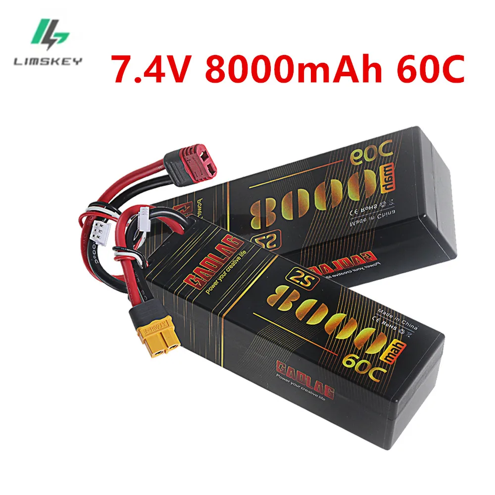 

Модернизированный литий-полимерный аккумулятор 2S 7.4V 8000мАч 60C с разъемом T/XT60 в жестком корпусе для автомобилей, вертолетов, квадрокоптеров, грузовиков, лодок