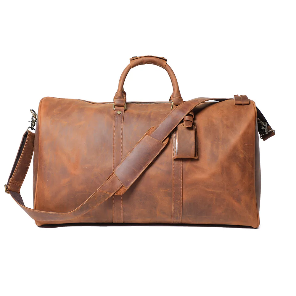 S.WORKER Vintage Vollnarbenleder-Reisetasche Große Kapazität Weekender-Reisetasche für Männer Sporttasche – Detail 19
